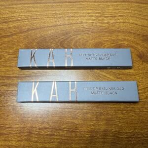 2pk KAB cosmetics felt tip eyeliner duo, MATTE BLACK, NEW full size in box